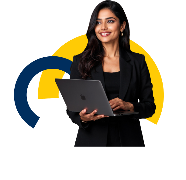 Professional learner with laptop